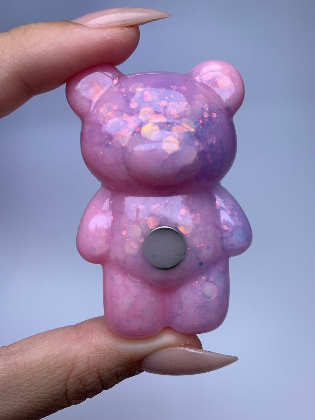 Teddy Nail Stand (rose & amethyst)