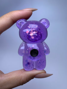 Teddy Nail Stand (jelly purple glitter)