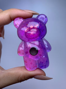 Teddy Nail Stand (jelly pink/ purple)