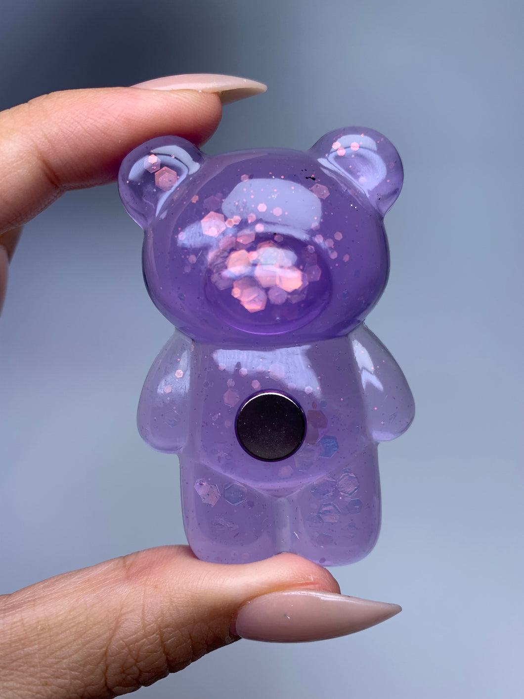 Teddy Nail Stand (soft jelly amethyst)